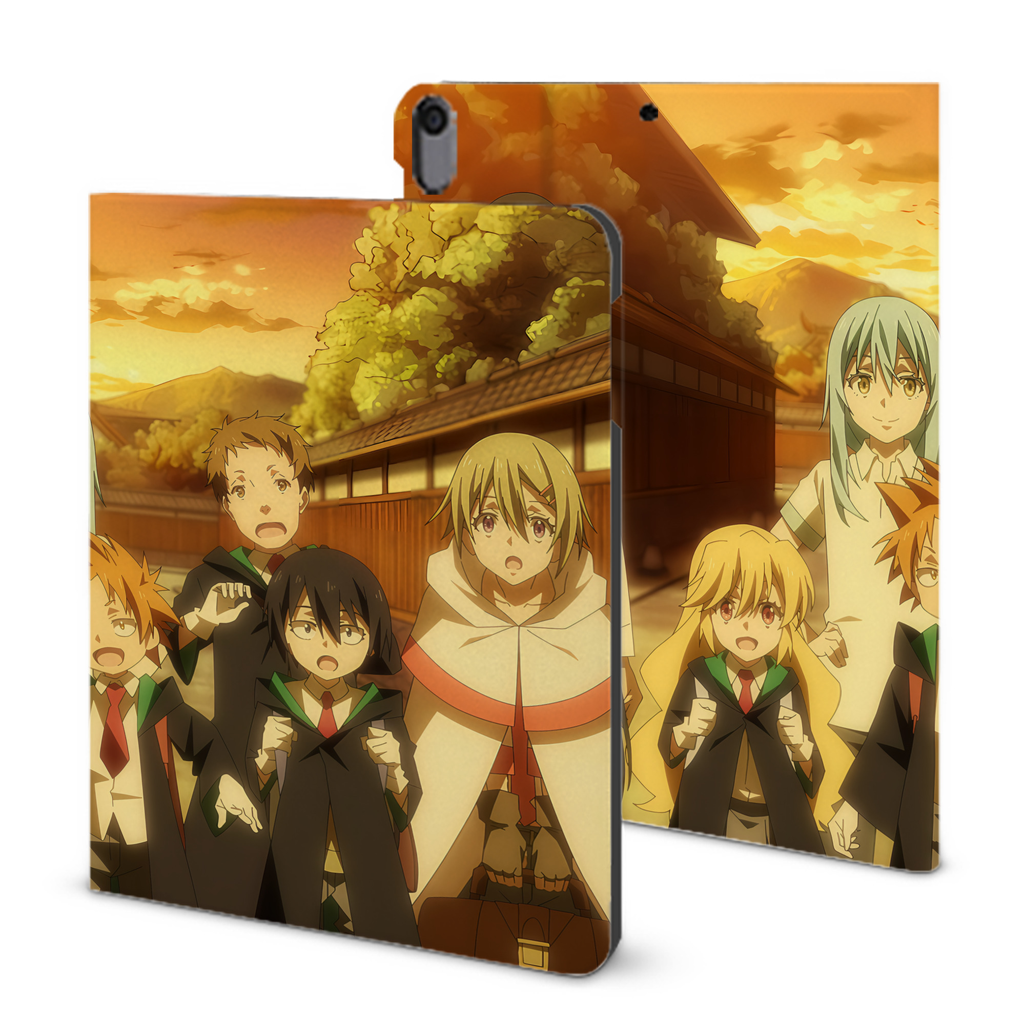 （画像用） 転スラ Regarding Reincarnated to Slime IPad ケース ブック型 PUレザー TPU 耐衝撃 軽量 薄型 ペン収納なし 全面保護 IPad 各モデル対応
